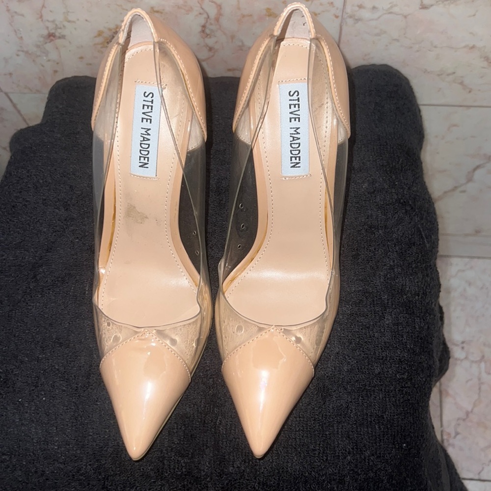 Nude and Clear Steve Madden pumps